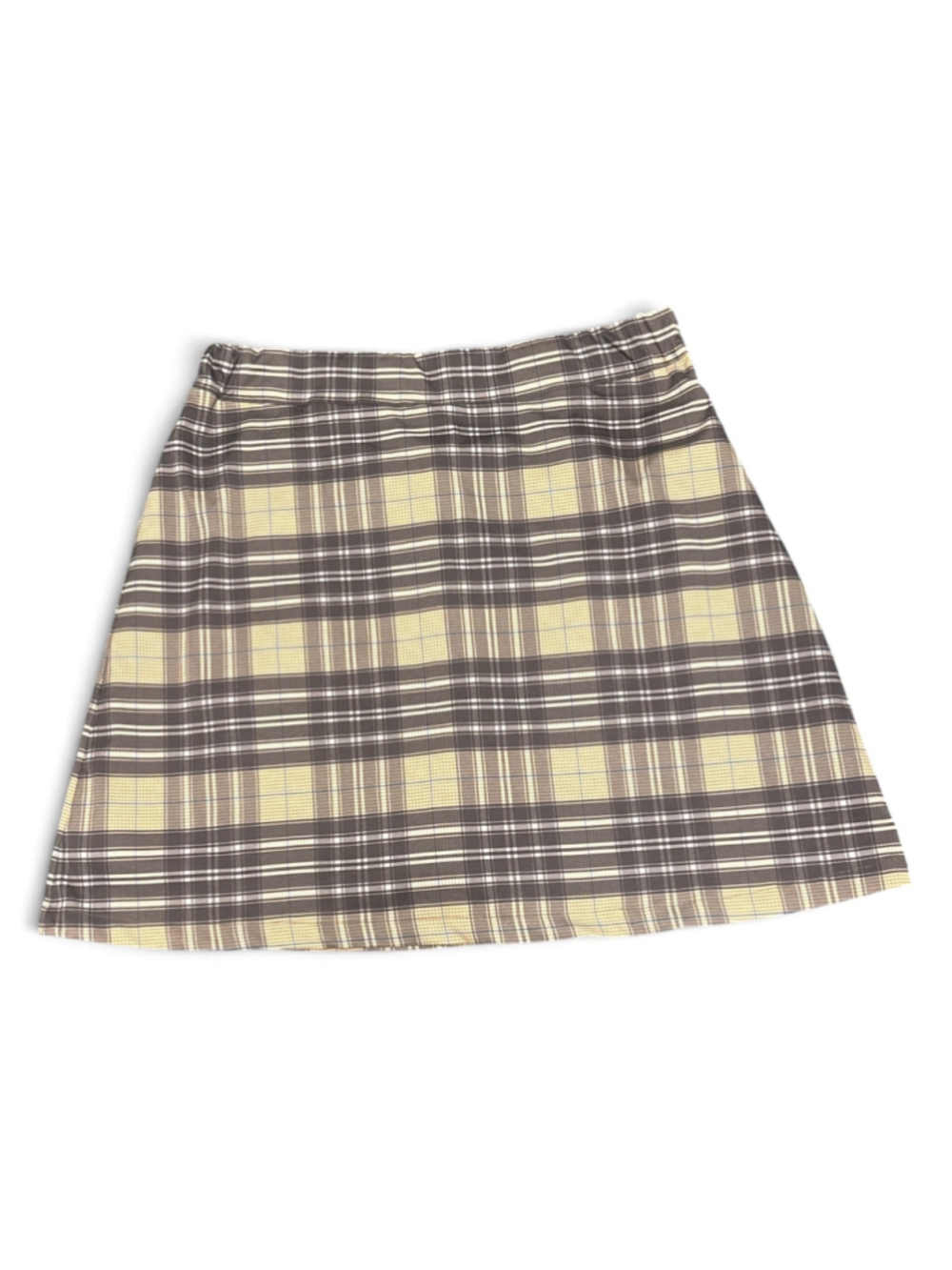 Plaid Mini Golf Skirt Size M Beige Brown